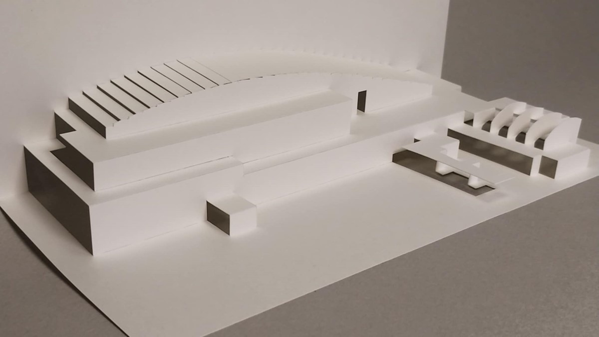 週刊折り紙建築クイズ42：竹中工務店OBの建築家が設計した伸びやかな